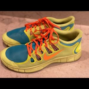 Nike Free 5.0 + ID Women’s 10 Neon Yellow/Orange